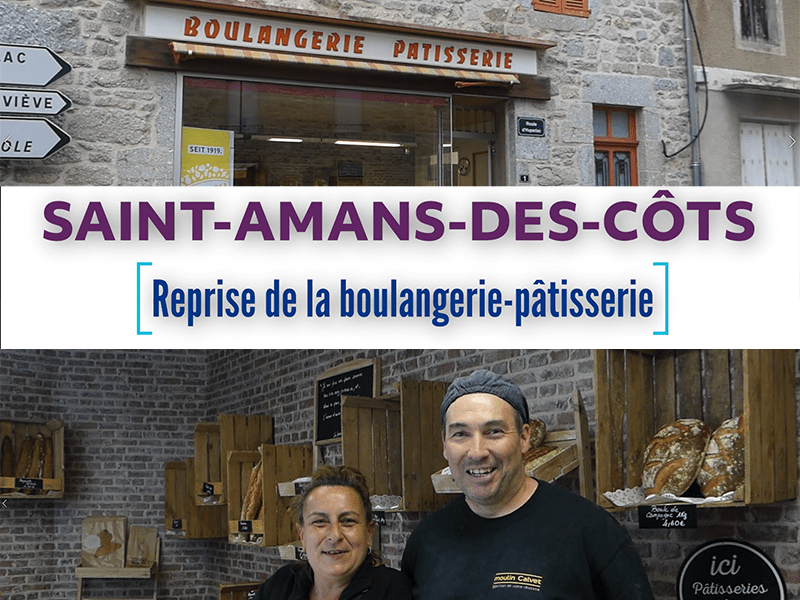 Franck Chabanol Laurence Tiphineau reprise boulangerie-pâtisserie Saint-Amans-des-Côts
