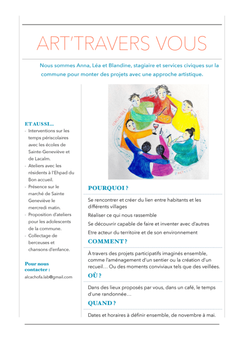 Flyer présentation projet service civique argences-en-aubrac