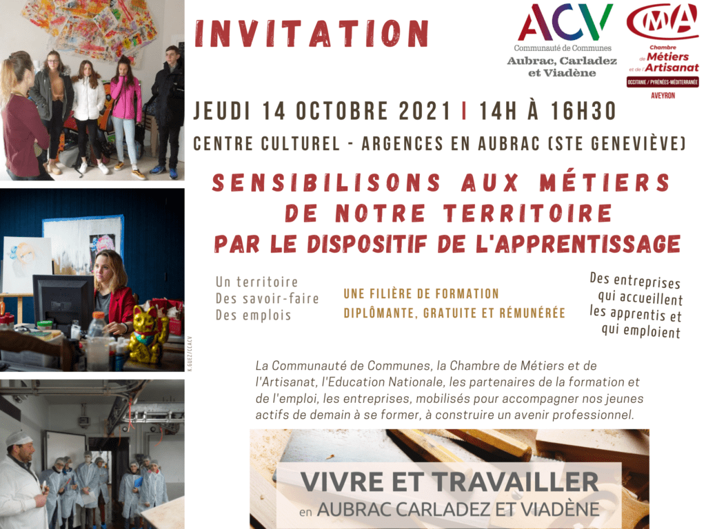 Visuel invitation rencontre autour de l'apprentissage 14 octobre 2021