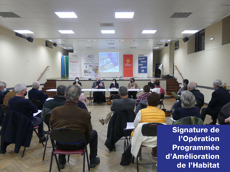 Signautre Opération Programmée d'amélioration de l'habitat OPAH Communauté de Communes Aubrac Carladez et Viadène
