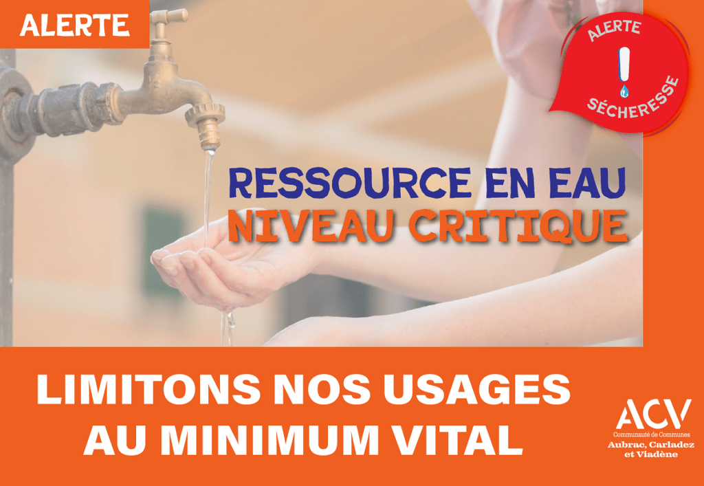 Ressource en eau niveau Alerte Aubrac Carladez Viadène