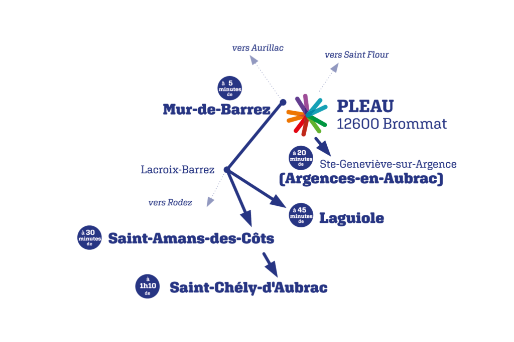 Plan localisation espace Natura Espace sport détente loisirs Aveyron Aubrac Carladez Viadène Brommat