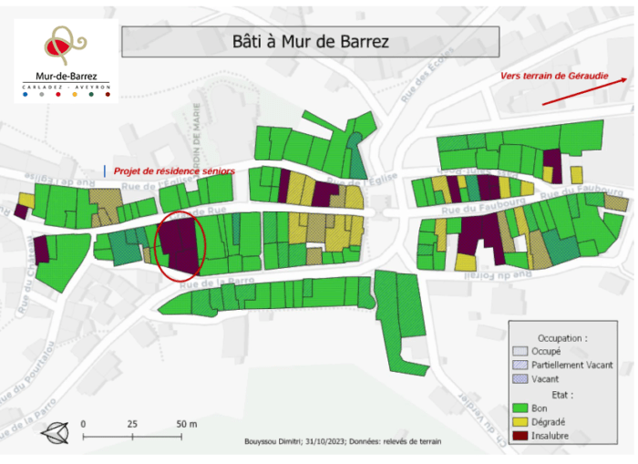 localisation appel à projet Mur-de-Barrez résidence seniors terrains gevaudie