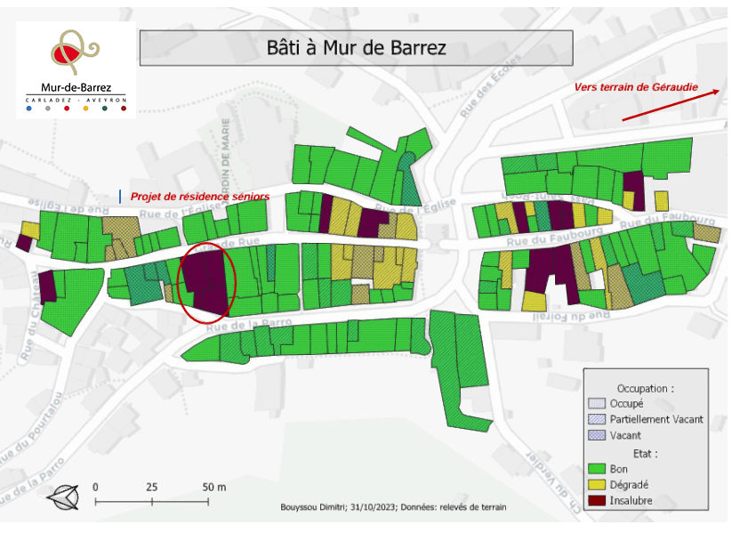 localisation appel à projet Mur-de-Barrez résidence seniors terrains gevaudie