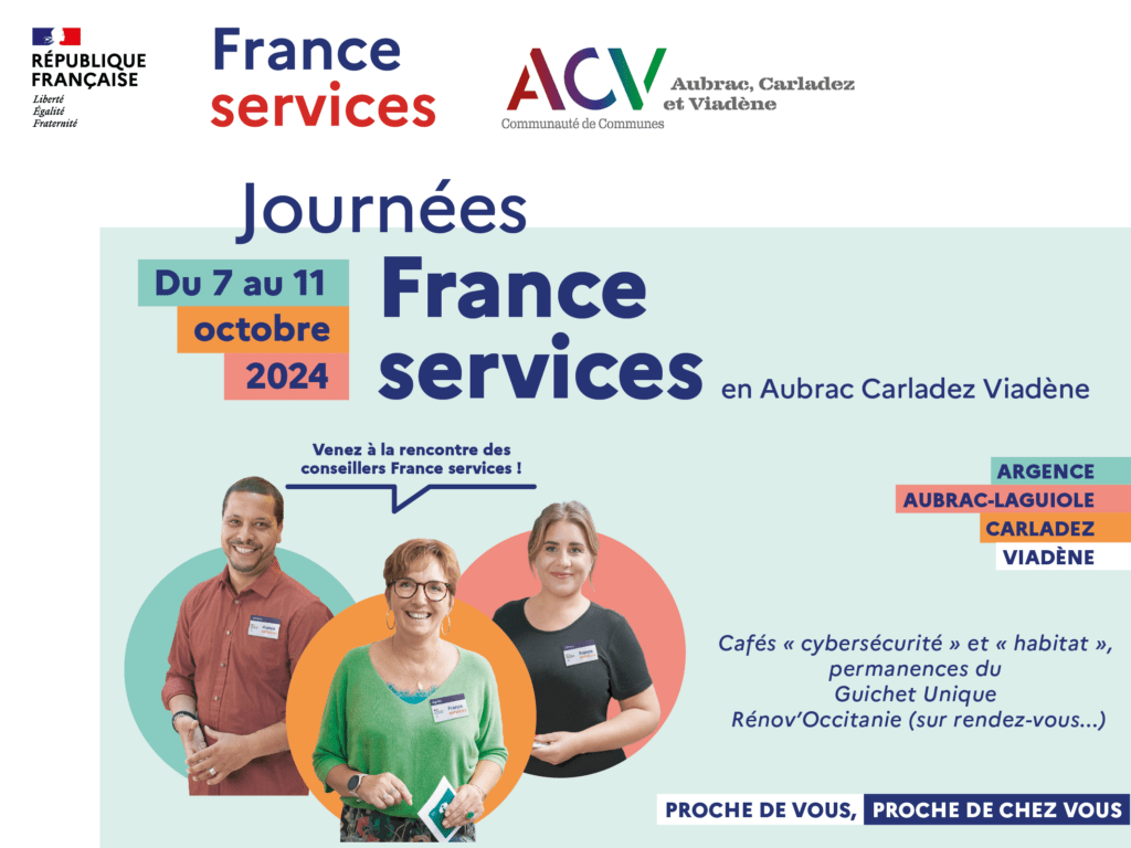 Journées portes ouvertes France Services Aubrac Carladez Viadène octobre 2024 programme