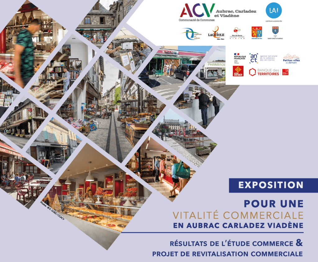 Affiche exposition étude commerce Aubrac Carladez Viadène