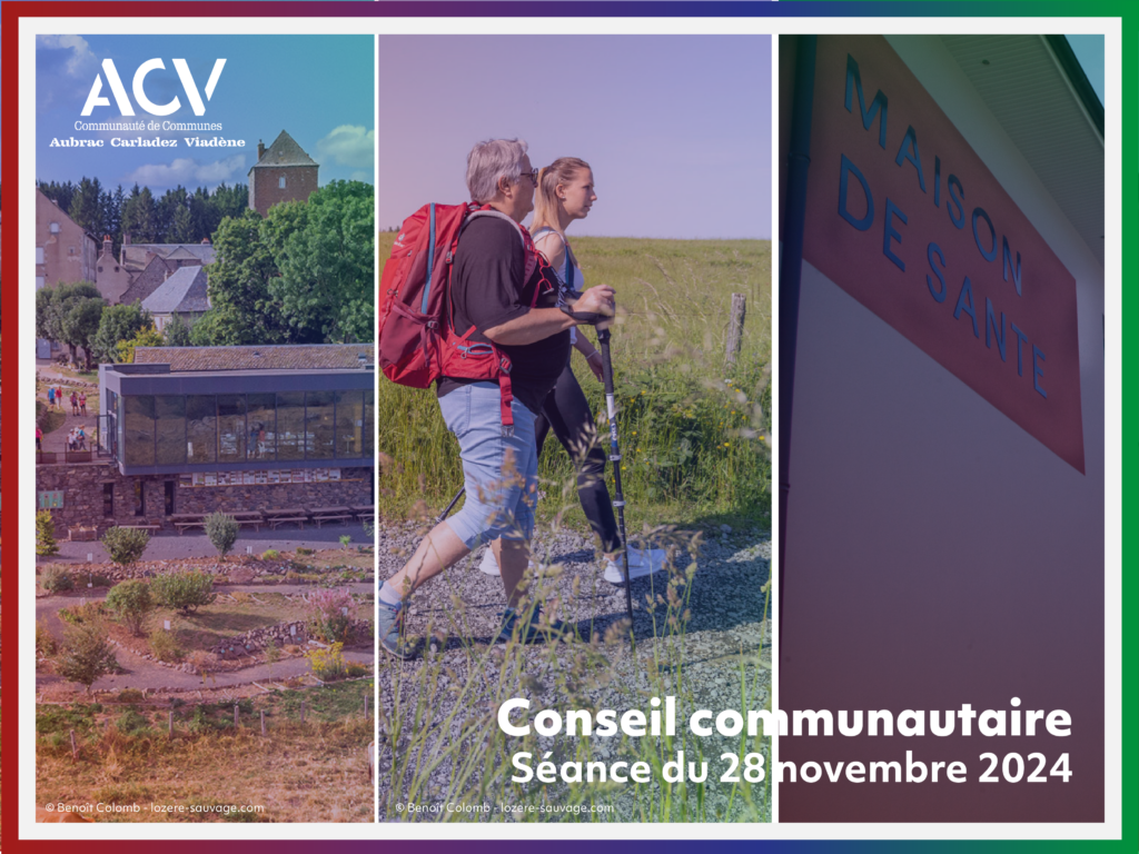 Conseil communautaire Aubrac Carladez Viadène 28 novembre 2024 Montpeyroux Maison de l'Aubrac petite randonnée maison de santé eau potable