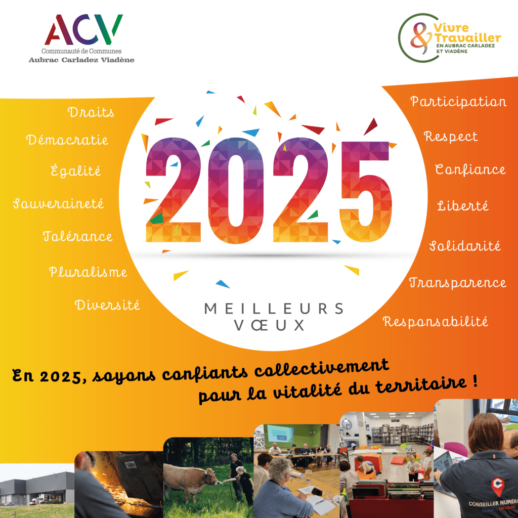 Carte de voeux - CCACV 2025 - Communauté de Communes Aubrac Carladez Viadène