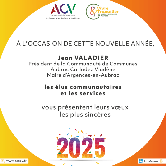 Carte de voeux - CCACV 2025 - Communauté de Communes Aubrac Carladez Viadène