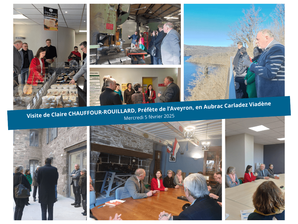 Visite préfectorale Claire CHAUFFOUR-ROUILLARD Préfète de l'Aveyron, en Aubrac Carladez Viadène