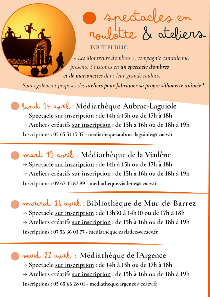 Animations avril 2025 Réseau de lecture Aubrac Carladez Viadène