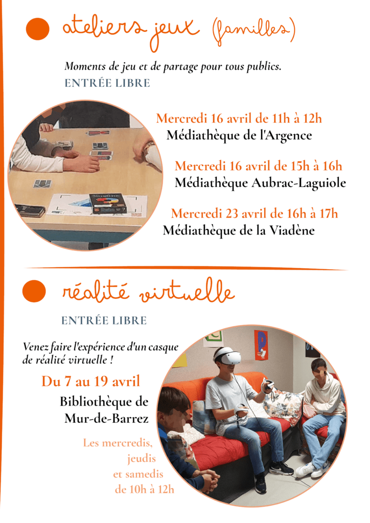 Animations avril 2025 Réseau de lecture Aubrac Carladez Viadène