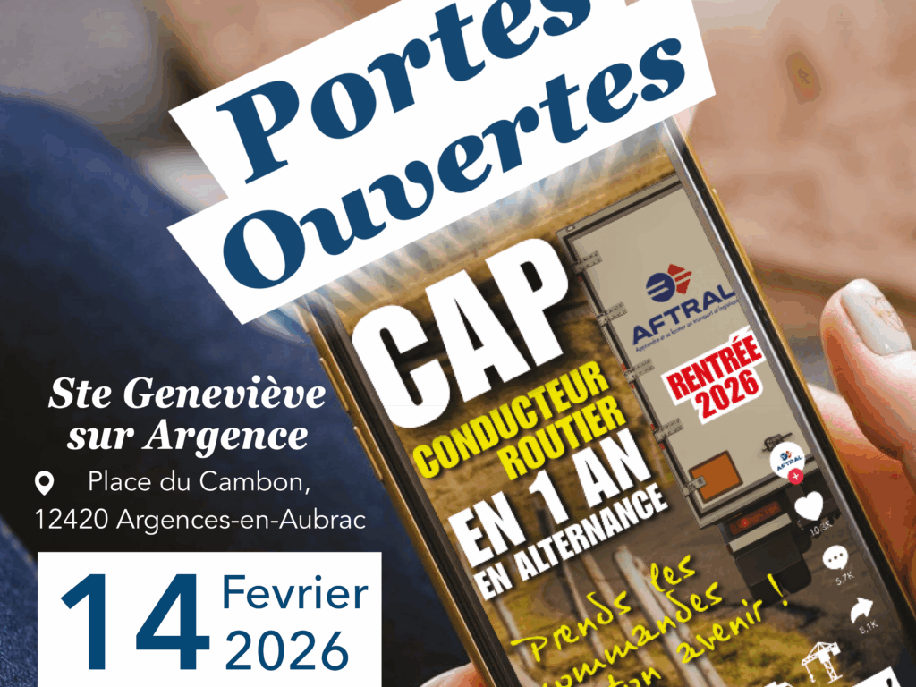 Miniature Journée Portes ouvertes 2026 Formation CAP Conducteur routier AFTRAL Argences-en-Aubrac