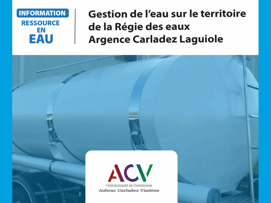 Tonne eau cuve Régie eaux Argence Carladez Laguiole