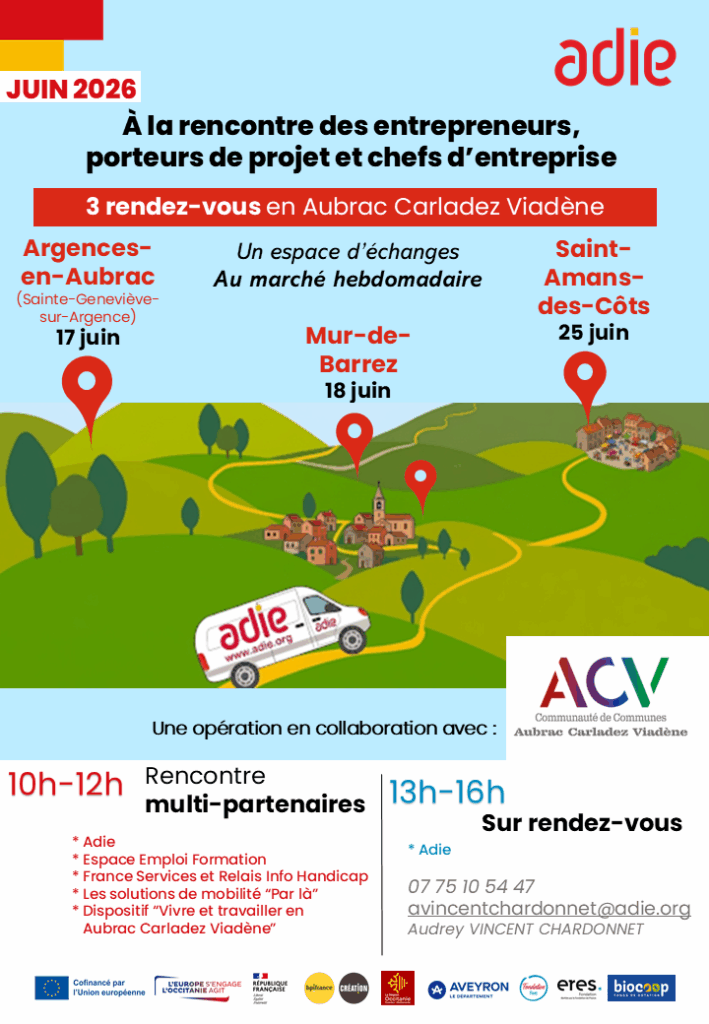 Affiche tournée Adie CCACV juin 2026