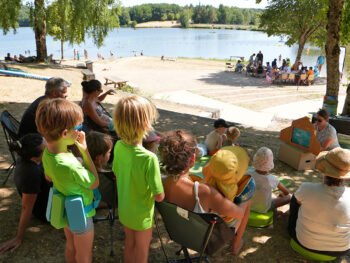 23 juillet 2026 : animation médiathèque viadène au lac de saint-gervais saint-symphorien-de-thénières haikus coloriages kamishibais lectures
